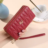 Women's Heart Shape Solid Color Pu Leather Zipper sku image 2