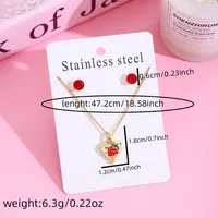 Sweet Cherry Strawberry 304 Stainless Steel Plating Women's Jewelry Set main image 2