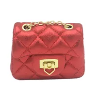 Kid'S Mini Cloth Solid Color Lingge Classic Style Square Lock Clasp Crossbody Bag main image 5