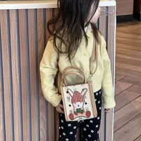 Girl'S Small Pu Leather Rabbit Bear Cute Square Magnetic Buckle Crossbody Bag main image 2