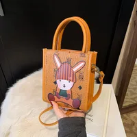 Girl'S Small Pu Leather Rabbit Bear Cute Square Magnetic Buckle Crossbody Bag main image 5