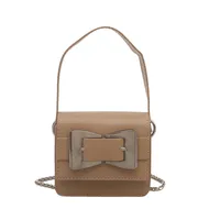 Women's Girl'S Pu Leather Bow Knot Cute Square Magnetic Buckle Shoulder Bag sku image 4