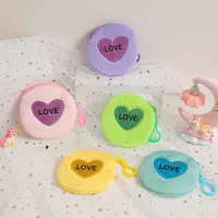 Unisex Letter Heart Shape Plush Zipper main image 3