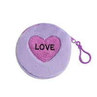 Unisex Letter Heart Shape Plush Zipper sku image 1