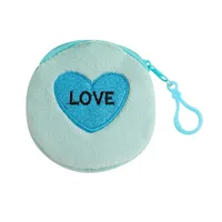 Unisex Letter Heart Shape Plush Zipper sku image 2