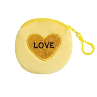 Unisex Letter Heart Shape Plush Zipper sku image 3