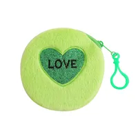 Unisex Letter Heart Shape Plush Zipper sku image 4