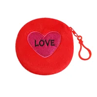 Unisex Letter Heart Shape Plush Zipper sku image 5