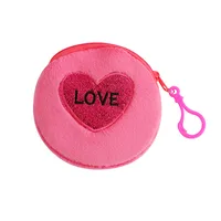 Unisex Letter Heart Shape Plush Zipper sku image 6
