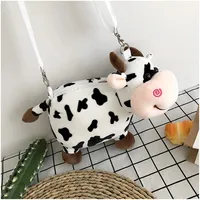 Women's Girl'S Plush Cows Cute Cylindrical Zipper Square Bag main image 2