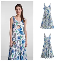 Women's Floral Dress Elegant V Neck Sleeveless Printing Midi Dress Holiday Banquet Selfie main image 1