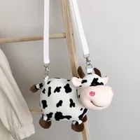 Women's Girl'S Plush Cows Cute Cylindrical Zipper Square Bag main image 4