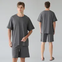 Men's Soft Modal Pajama Set - Cooling Summer Short Sleeve, Lightweight Lounge Wear Home & Outdoor Use, Plus Size Comfort main image 1