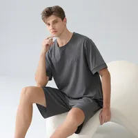 Men's Soft Modal Pajama Set - Cooling Summer Short Sleeve, Lightweight Lounge Wear Home & Outdoor Use, Plus Size Comfort main image 2