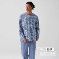 Antibacterial Cotton Men's Pajama Set - Long Sleeve Pullover Home Lounge Wear, Breathable Comfort For Spring, Autumn & Winter Seasons sku image 2