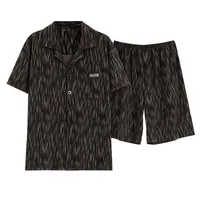 Men's Cotton Summer Short Sleeve Lounge Set - Lightweight Open-Front Pajamas, Oversized Fit With Drawstring Shorts, Home & Outdoor-Ready main image 5