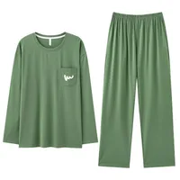 Men's Ultra-Soft Modal Long Sleeve Pajama Set - Antibacterial Homewear For Spring, Summer & Fall main image 3