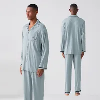 Men's Soft Modal Cotton Pajama Set - Long Sleeve Winter Homewear, Plus - Size Comfortable Sleepwear main image 2