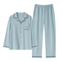 Men's Soft Modal Cotton Pajama Set - Long Sleeve Winter Homewear, Plus - Size Comfortable Sleepwear main image 3