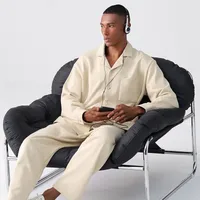 Men's Cotton Pajama Set American Casual Style Spring Autumn Winter Homewear Lounge Outfit Comfortable Stretch Fabric main image 1