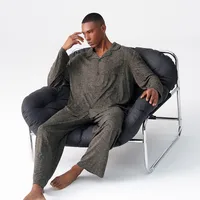 Super Soft Men's Modal Long Sleeve Pajama Set, Trendy American Homewear For Spring/Autumn & Winter, Comfortable Loungewear Wearable Outdoors main image 1
