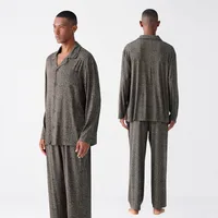 Super Soft Men's Modal Long Sleeve Pajama Set, Trendy American Homewear For Spring/Autumn & Winter, Comfortable Loungewear Wearable Outdoors main image 2