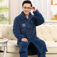 Men's Heavyweight Thermal Coral Fleece Bathrobe, Winter Plush Robe For Warmth & Comfort main image 1