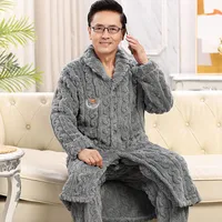 Men's Heavyweight Thermal Coral Fleece Bathrobe, Winter Plush Robe For Warmth & Comfort main image 4