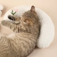 Pet Pillow Dog Cat Sleeping Moon Small Dog Plush Cushion Mat Pet Supplies Fluffy Bed Cat Nest Comfortable Sleep Surface sku image 2