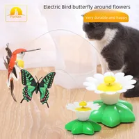 Fun Intelligent Automatic Rotating Cat Toy Teasing Device Flying Bird Butterfly Flower Chasing Interactive Kitty Plaything main image 1