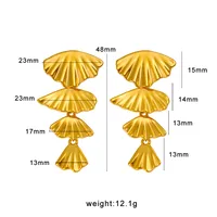 1 Pair Vintage Style Vacation Shell 304 Stainless Steel 316 Stainless Steel  18K Gold Plated Drop Earrings main image 2