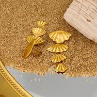 1 Pair Vintage Style Vacation Shell 304 Stainless Steel 316 Stainless Steel  18K Gold Plated Drop Earrings main image 8