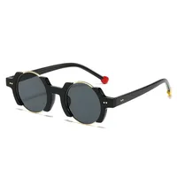 Hip-Hop Streetwear Solid Color Pc Round Frame Full Frame Glasses sku image 1
