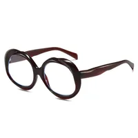 Retro Classic Style Solid Color Pc Oval Frame Full Frame Glasses main image 2