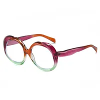 Retro Classic Style Solid Color Pc Oval Frame Full Frame Glasses main image 5