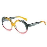 Retro Classic Style Solid Color Pc Oval Frame Full Frame Glasses sku image 6