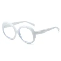 Retro Classic Style Solid Color Pc Oval Frame Full Frame Glasses sku image 7