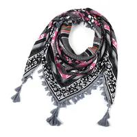 Designed  Bohemian Women Scarf Ethnic Style Knot Tassel Scarf Jacquard Large Square sku image 17
