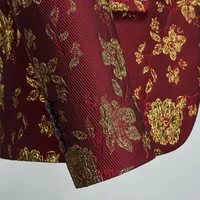 Men's Banquet Tuxedo Suit Two - Piece Set Floral Jacquard Korean Slim Fit Design Formal Evening Events Wedding Attire main image 3