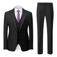 Men's Business Casual Suit Set For Wedding, Slim Fit Groom Tuxedo With Blazer & Pants, Modern Formal Attire For Special Occasions main image 1