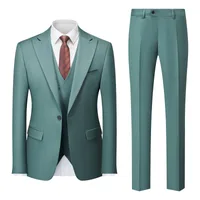 Men's Business Casual Suit Set For Wedding, Slim Fit Groom Tuxedo With Blazer & Pants, Modern Formal Attire For Special Occasions main image 5
