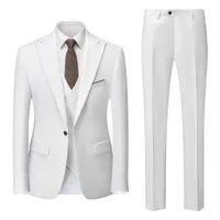 Men's Business Casual Suit Set For Wedding, Slim Fit Groom Tuxedo With Blazer & Pants, Modern Formal Attire For Special Occasions main image 3
