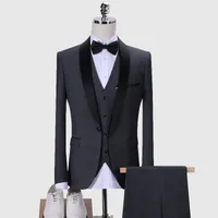 Men's Slim Fit Business Casual Suit Blazer & Pants Set, Korean Style Wedding Groom Attire, Sizes XS To 6XL main image 4