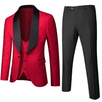 Best Seller Men's Business Casual Suit Set 3D Slim Fit Wedding Groom Three - Piece Blazer Jacket Pants Vest main image 5