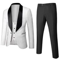 Best Seller Men's Business Casual Suit Set 3D Slim Fit Wedding Groom Three - Piece Blazer Jacket Pants Vest main image 3