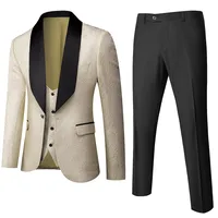 Best Seller Men's Business Casual Suit Set 3D Slim Fit Wedding Groom Three - Piece Blazer Jacket Pants Vest main image 2