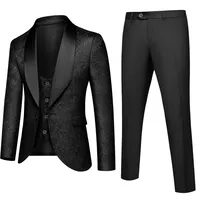 Best Seller Men's Business Casual Suit Set 3D Slim Fit Wedding Groom Three - Piece Blazer Jacket Pants Vest main image 4