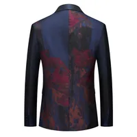 Men's Korean Style Slim Fit Single - Button Suit Jacket With Subtle Pattern, Business Casual Blazer For Banquets, Hosting, And Formal Events main image 1