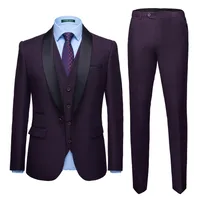New Men's Wedding Groom Suit Slim - Fit Business Casual Formal Blazer Trousers Ensemble For Special Occasions main image 3
