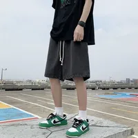 Men's Denim Shorts Summer Lightweight Loose - Fit Mid - Length Elastic Waist Washed Casual Straight Cut American Streetwear Style main image 5